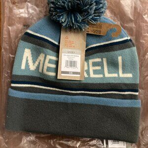 Merrell college pom beanie mineral winter knit novelty jacquard patterned design